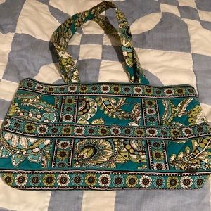 Vera Bradley teal and green paisley bag
